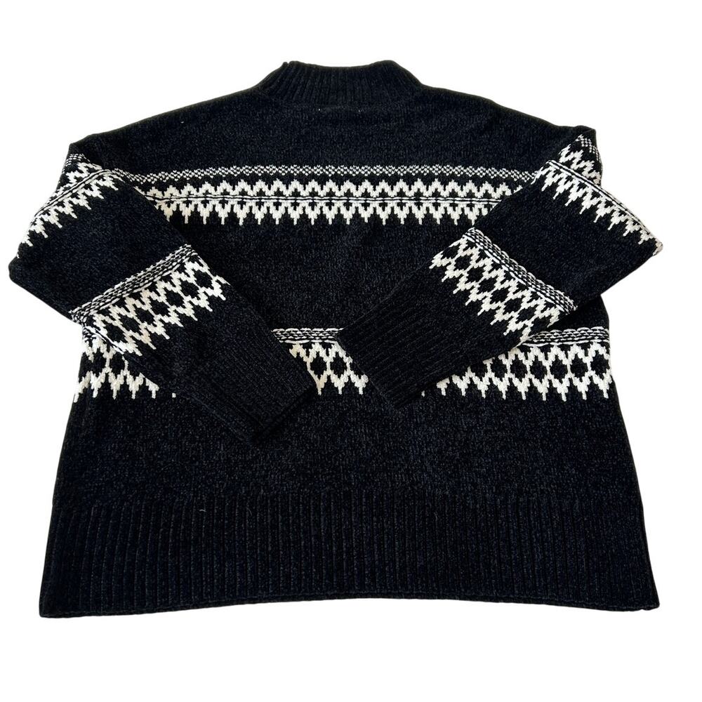 Christian Siriano NY Sweater Women's Pullover B/W Soft Chenille Mock Neck Large - Picture 2 of 7